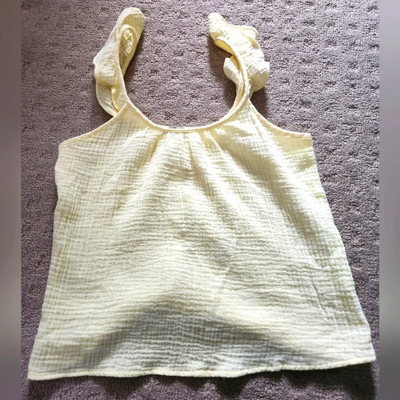 Nwt anthropologie DREW yellow gauze cotton tank small $134 - Picture 3 of 5